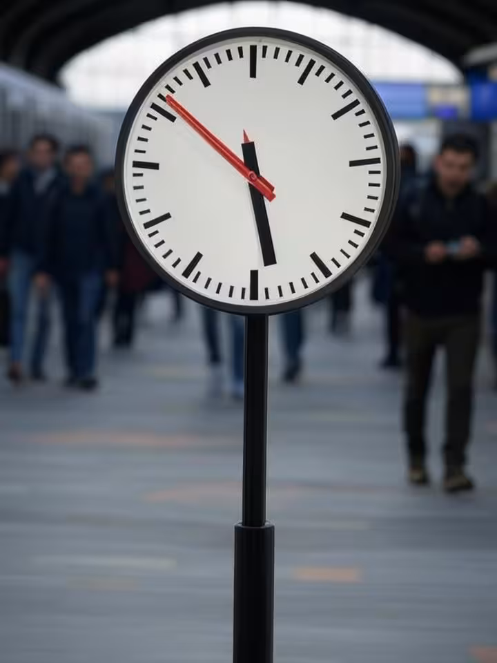 Schweizer Bahnhofsuhr symbolisiert Pünktlichkeit als kulturellen Wert