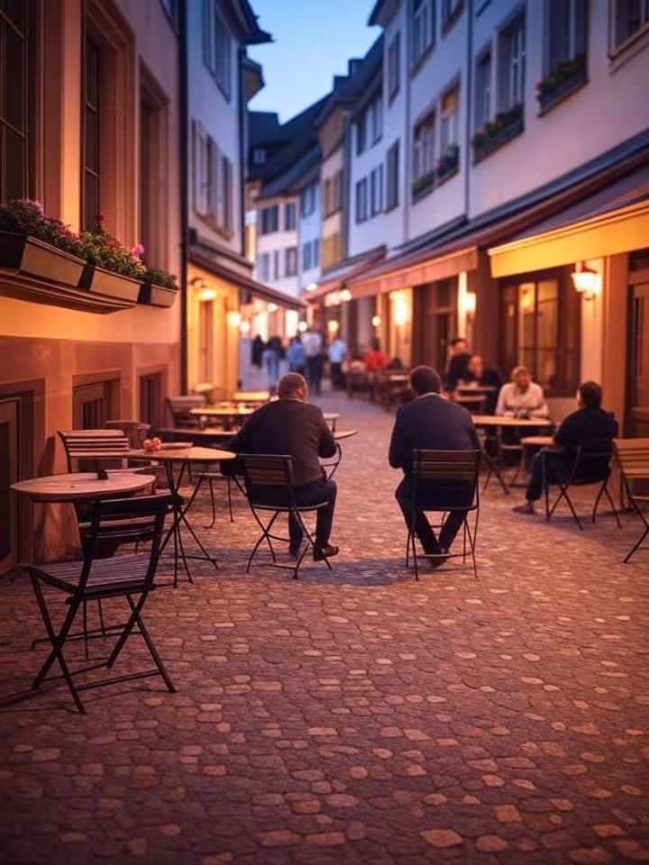 Spalenberg Altstadt-Gasse in Basel mit versteckten Cafés