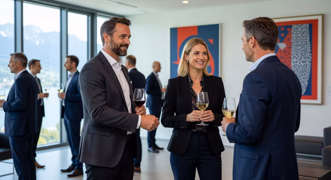 Sugar Daddy stellt Sugar Baby bei Networking-Event im Crypto Valley vor